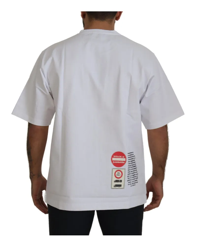 Dolce & Gabbana Men White Amor Heart Cotton Crewneck T-Shirt White