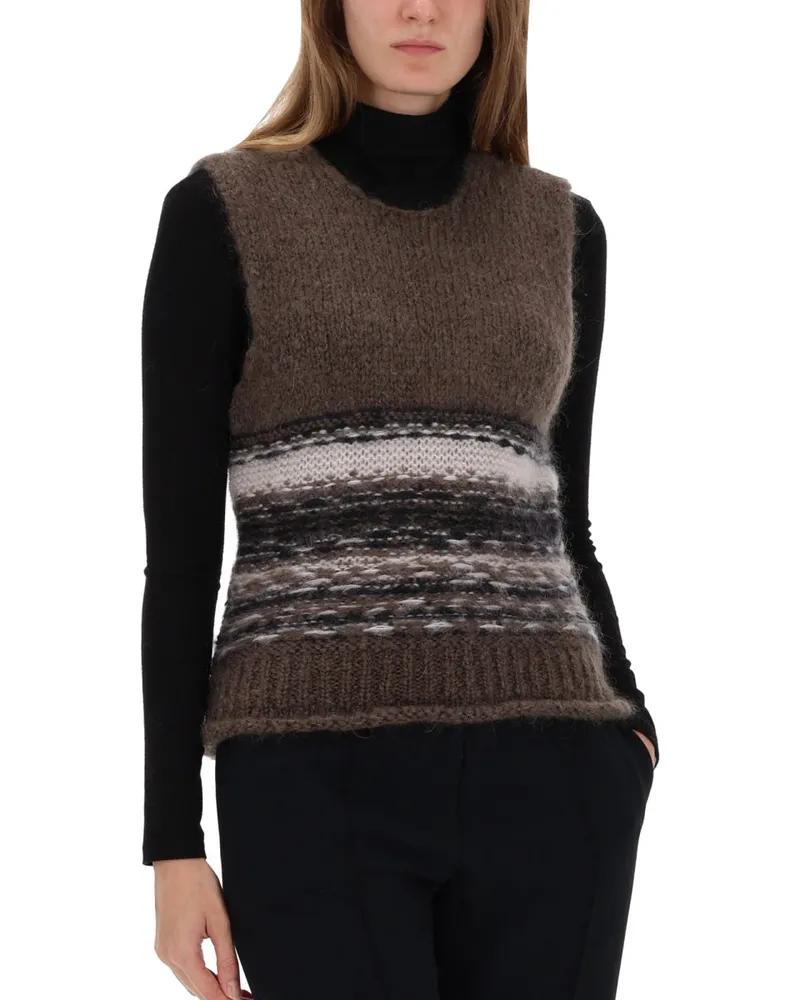 Our Legacy Mohair & Wool Blend Waistcoat — Multicolor Multicolor