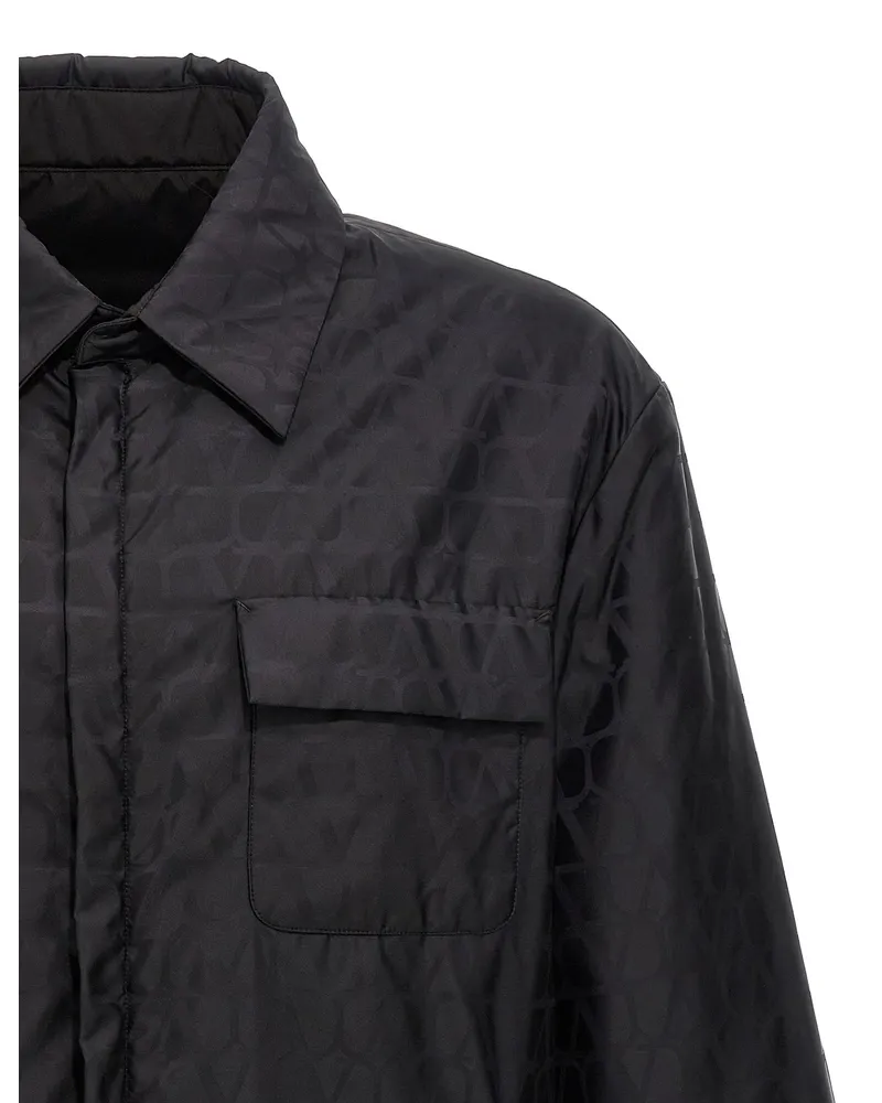 Valentino Garavani Reversible Nylon Padded Jacket — Black Black