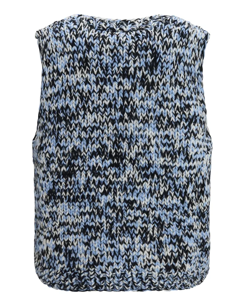 Ganni Wool Cherry Intarsia Tank Top — Blue Blue