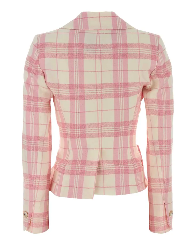 Vivienne Westwood Women's Embroidered Crepe Drunken Blazer Ivory-Pink Giacche E Gilet Ivory/pink Jacket Pink