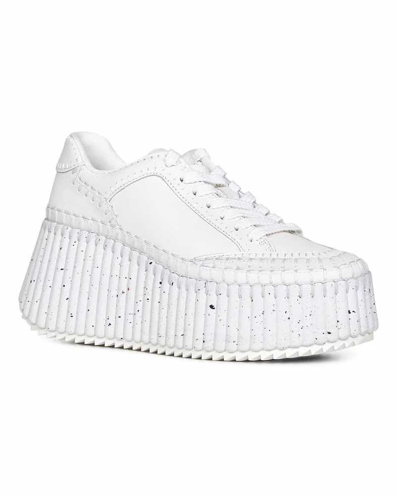 Chloé Women's Wedge Sneakers Nama White Polyester Trainers White