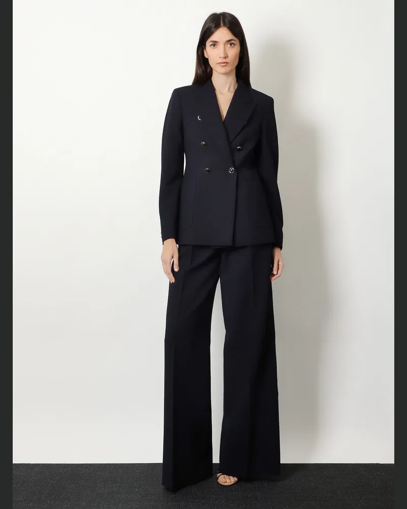 Max Mara Women's Virgin Wool Blazer Blue Blazers Jacket Navy