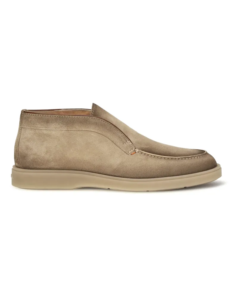 Santoni Men's Digits Slip-On Loafers Brown Upper: Suede; Sole: Rubber Sneaker Brown