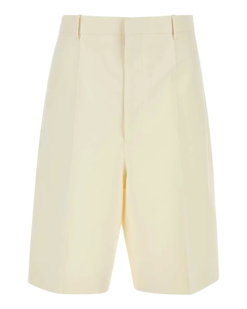 Bottega Veneta Cotton-Silk Blend Bermuda Shorts — White White