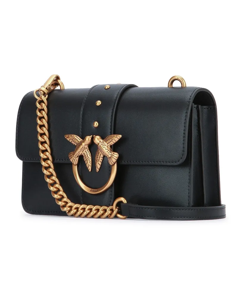 Pinko Women's Borsa A Tracolla Neroantiquegold Leather Borse Bag Black