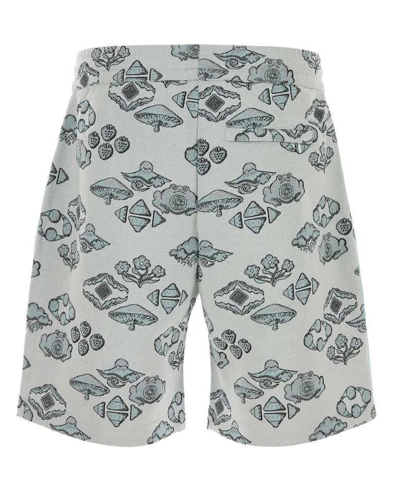 Casablanca Paris Men's Embroidered Stretch Jacquard Bermuda Shorts Offwhitemulti Beige