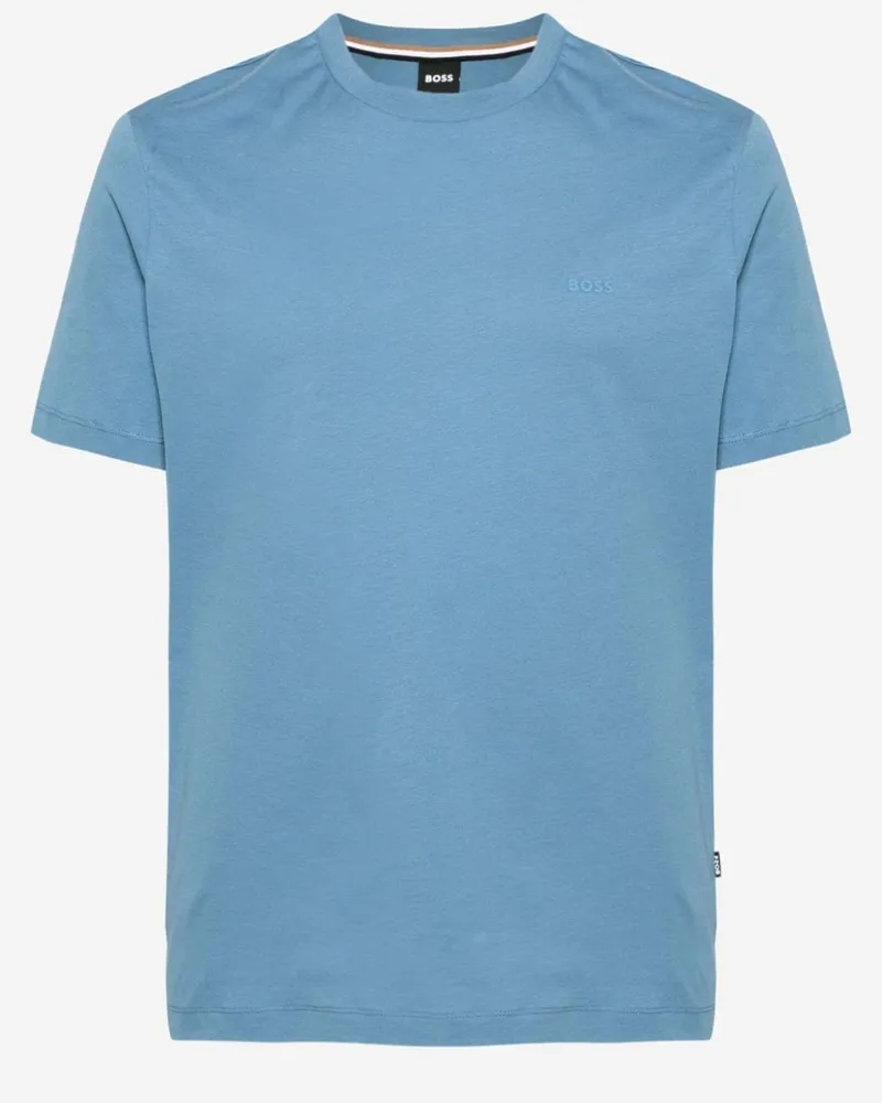 HUGO BOSS Men's Cotton T-Shirt Dark Sky Blue T-Shirts And Polos Blue