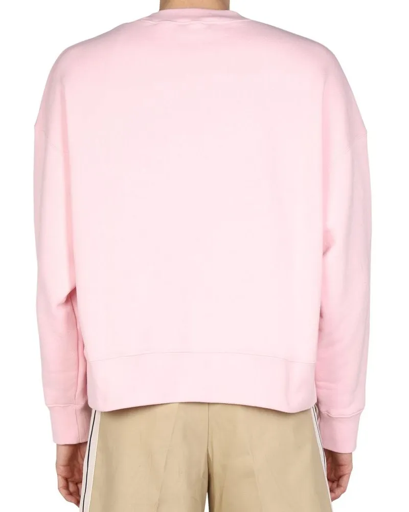 Palm Angels Embroidered Logo Cotton Sweatshirt — Pink Pink