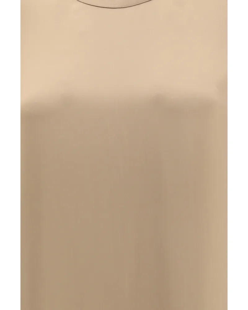 Totême Women's Dress, Satin, Latte Viscose Beige