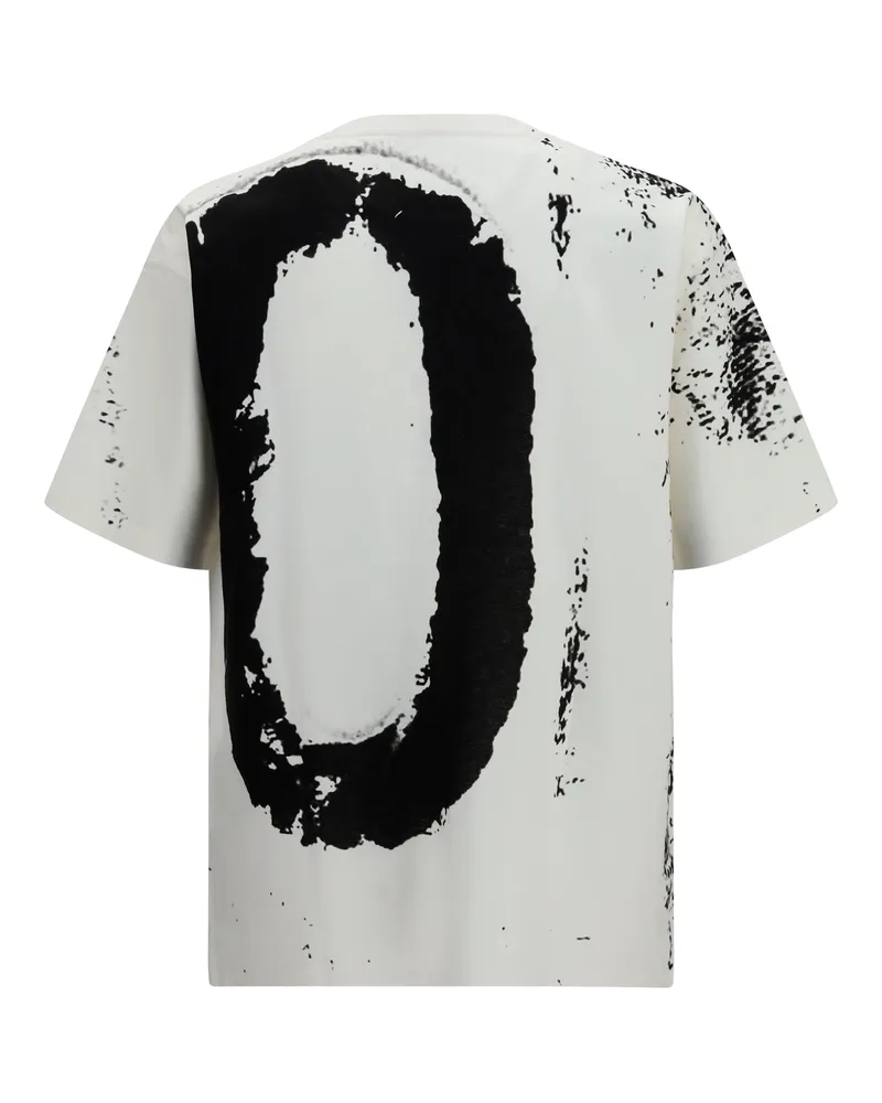 Maison Margiela Men's T-Shirt Number 10 Print Off White Cotton T-Shirts And Polos White
