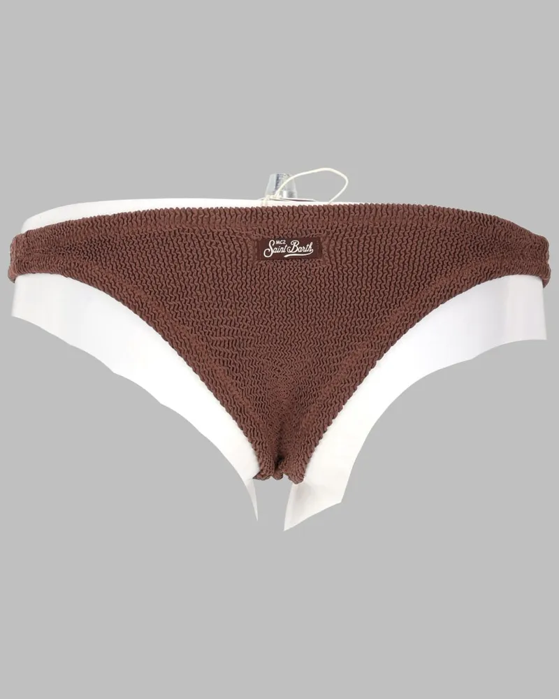 MC2 Saint Barth Polyamide Cheeky Slip Swim Shorts — Brown Brown