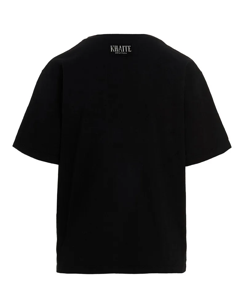 KHAITE Women Black Cotton T-Shirt Black