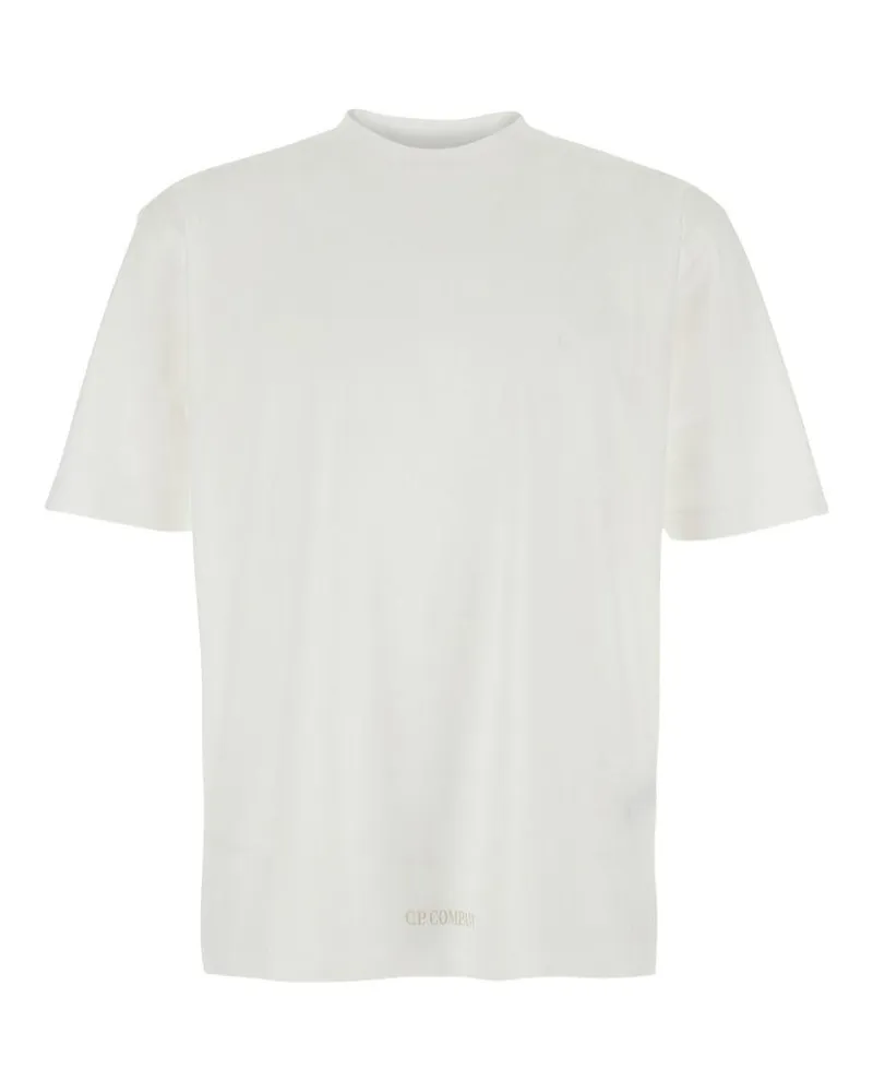 C.P. Company Ribbed Crewneck Cotton T-Shirt — White White