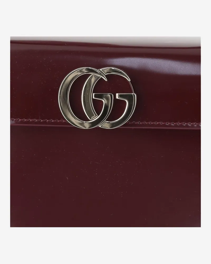 Gucci Women's Leather Logo Hand Bag Small Red Handbags Burgundy