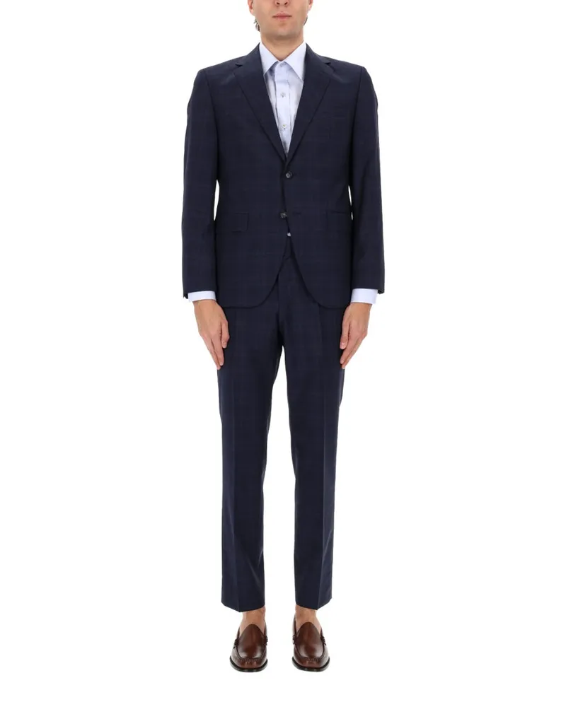 HUGO BOSS Virgin Wool Pant Suit — Blue Blue