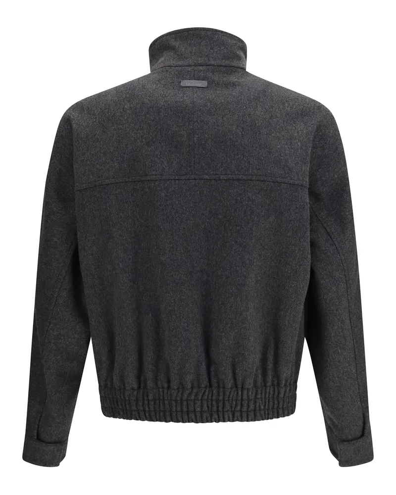 LARDINI Wool Bomber Jacket — Gray Gray