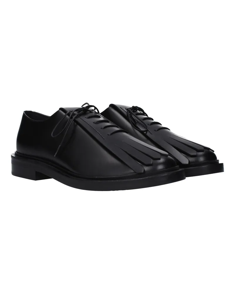 Max Mara Women's Black Leather Oxfords And Derbies Shoe Black