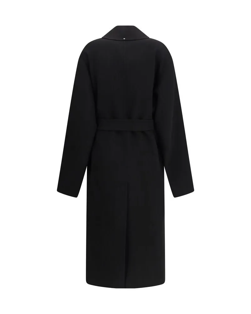 Max Mara Women's Black Fleece Wool Coat Clothing Black