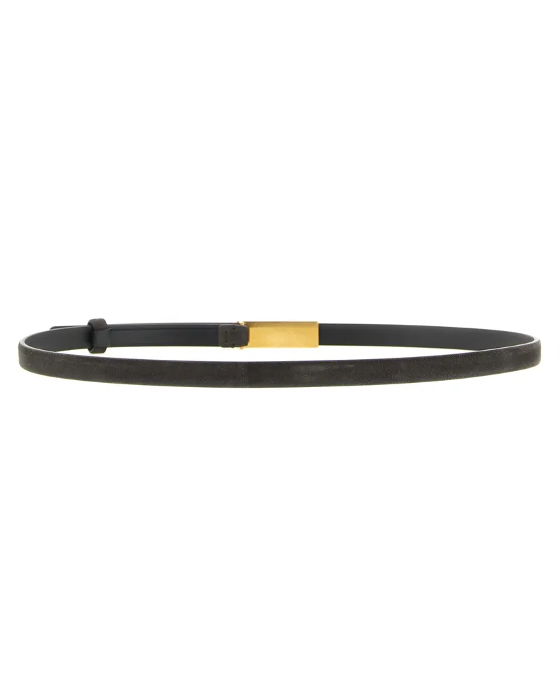 KHAITE Women's Brown Calfskin Regular Belt Brown