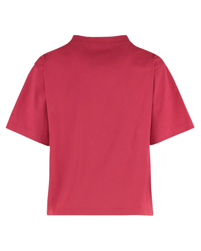 Balenciaga Women's Classic Medium Fit Red T-Shirt Cotton T-Shirts & Jerseys Red