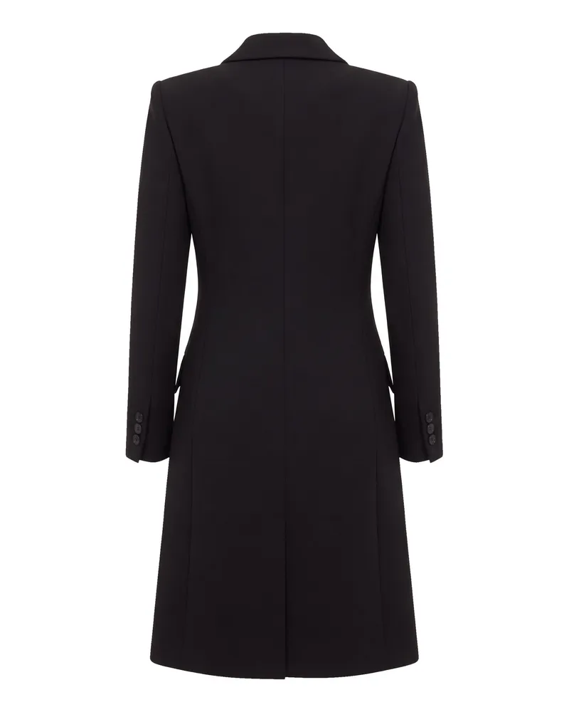 Elisabetta Franchi Double Crepe Coat — Black Black