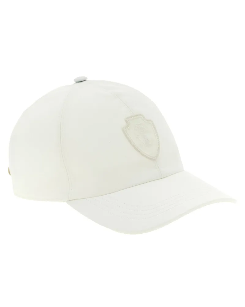 Brunello Cucinelli Heraldic Coat of Arms Patch Baseball Cap — White White