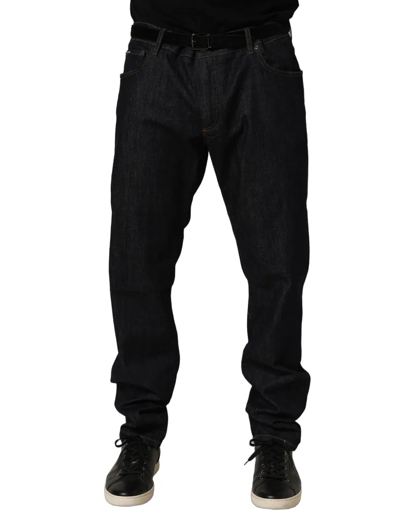 Dolce & Gabbana Dark Gray Cotton Slim Fit Men Denim Jeans Elastane Clothing Gray