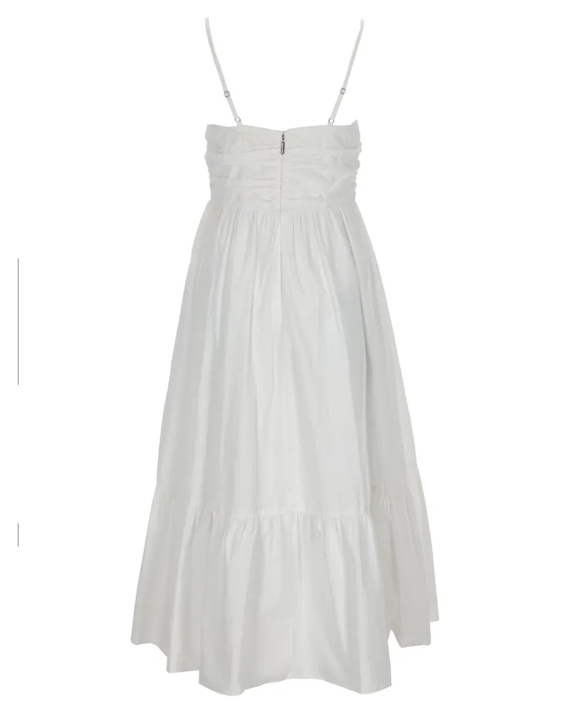 Michael Kors Organic Cotton V-Neck Dress — White White
