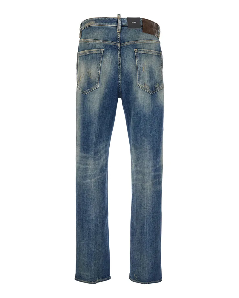 Dsquared2 Men's Blue Jeans With Distressed Effect Cotton Blue