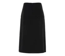 Women's Virgin Wool Tailored Skirt Black