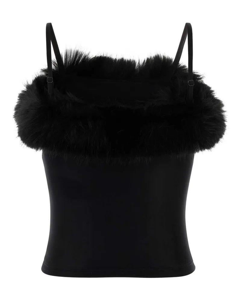Balenciaga Women Black Stretch Nylon Top Black-Black Maglie Black/black Sweater Black