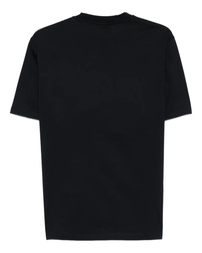 Emporio Armani Logo-Embossed Cotton T-shirt — Black Black