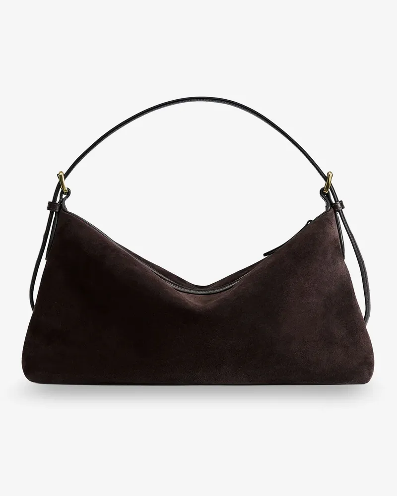 ATP Atelier Women's Shoulder Bag Castellare Suede Brown Brown