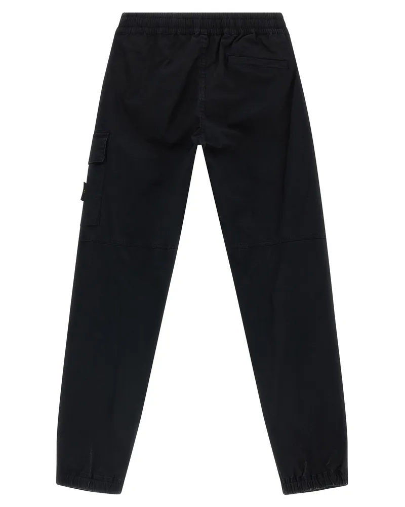 Stone Island Stretch Cotton Cargo Pants — Black Black