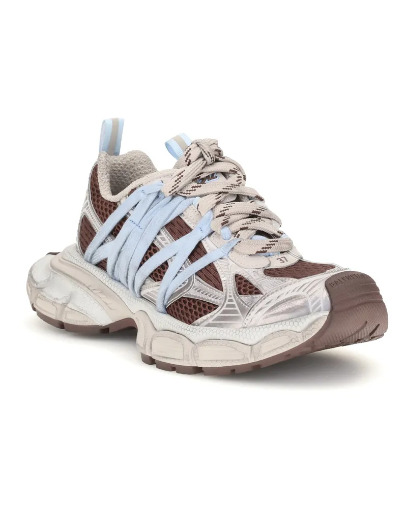 Balenciaga Women's Sneakers 3xl Interlace Brown-Beige-Blue Trainers Brown/beige/blue Multicolor