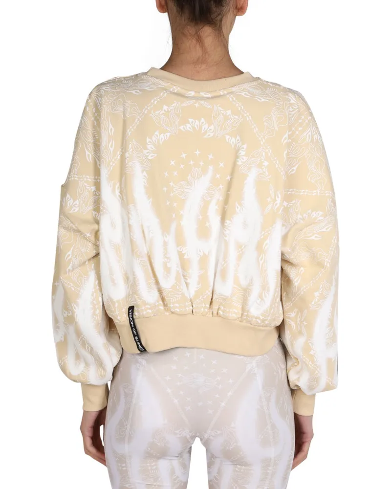 Vision Of Super Paisley Pattern Cotton Sweatshirt — Beige Beige