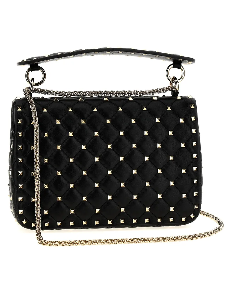 Valentino Garavani Rockstud Spike Shoulder Bag — Black Black