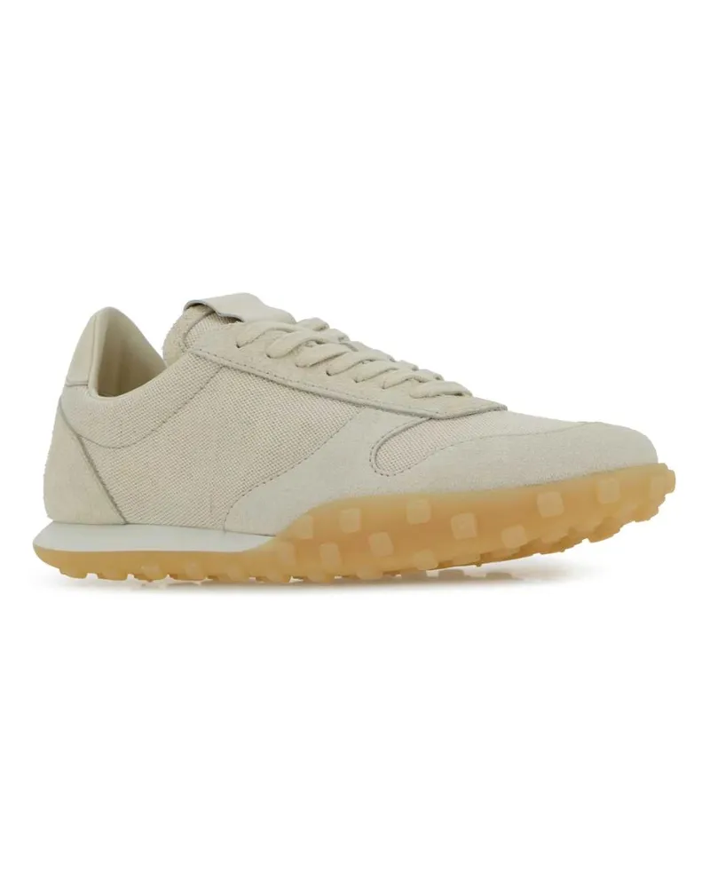 Jil Sander Men's Sand Canvas And Suede Moon Sneakers Cream Cream