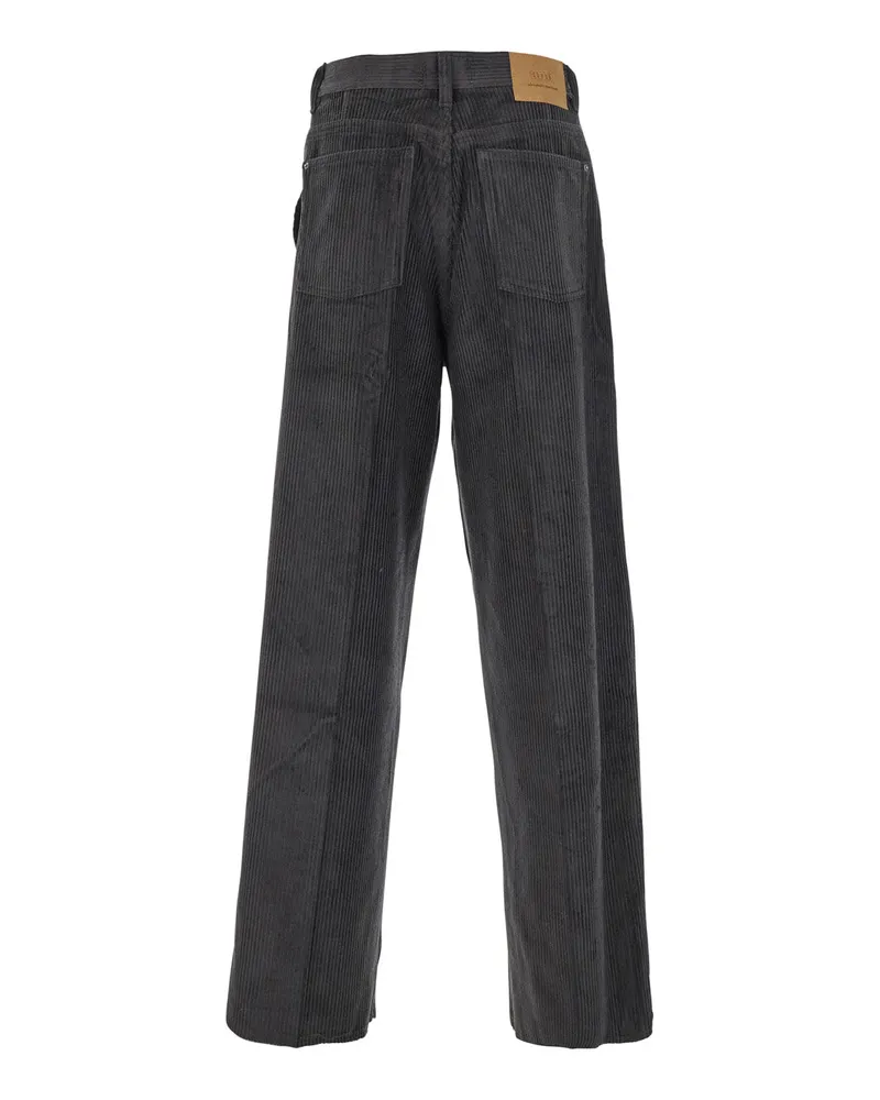 AMI Paris Cotton Velvet Trousers — Brown Brown