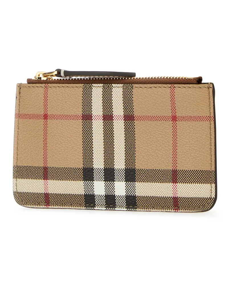 Burberry Women's Printed Canvas Coin Purse Archivebeige Polyurethane Polyester Cotton Portafogli Beige