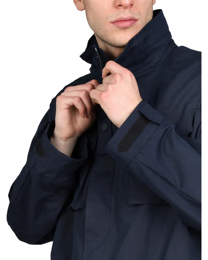 LARDINI Double Fabric Cotton Jacket — Blue Blue