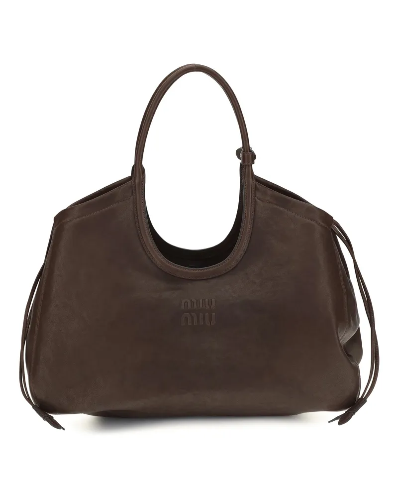 Miu Miu Ivy Shoulder Bag — Brown Brown