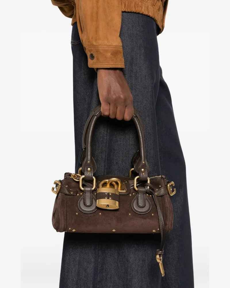 Chloé Paddington Calfskin Leather Shoulder Bag — Brown Brown
