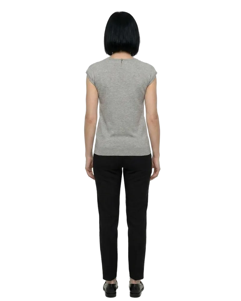Dolce & Gabbana Graphic-Print Silk Viscose T-Shirt — Gray Gray