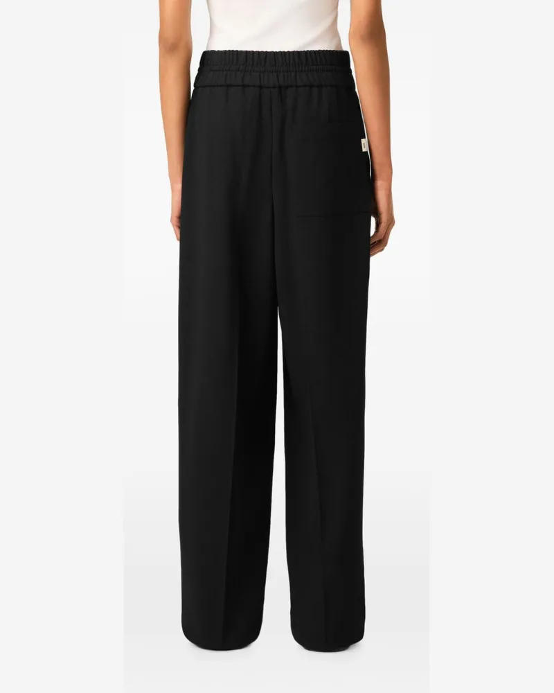 AMI Paris Wool Relaxed-Fit Trousers — Black Black