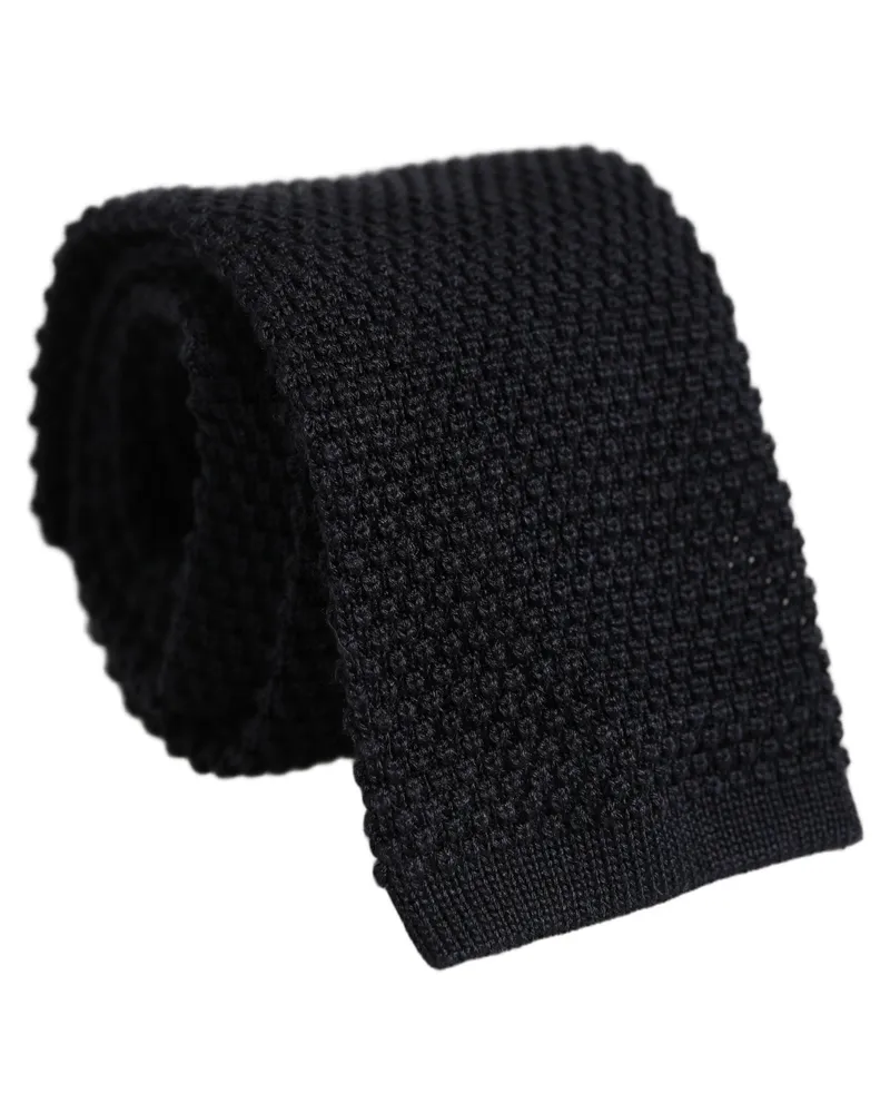 Dolce & Gabbana Men Black Silk Adjustable Tied Necktie Tie Black