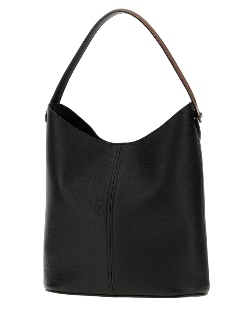 Maison Margiela Women's Black Leather Dress-Age Shopping Bag Black-Brown Borse A Mano Black
