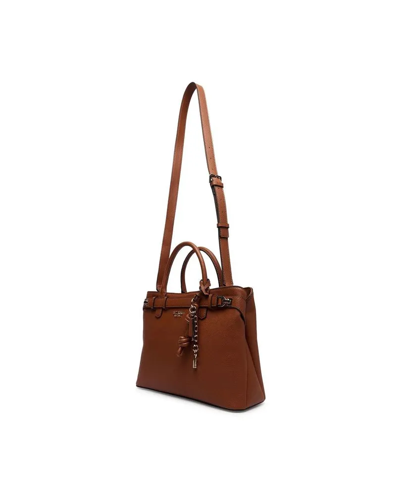 Guess Women's Satchel Cognac Polyurethane Satchel-bags Brown