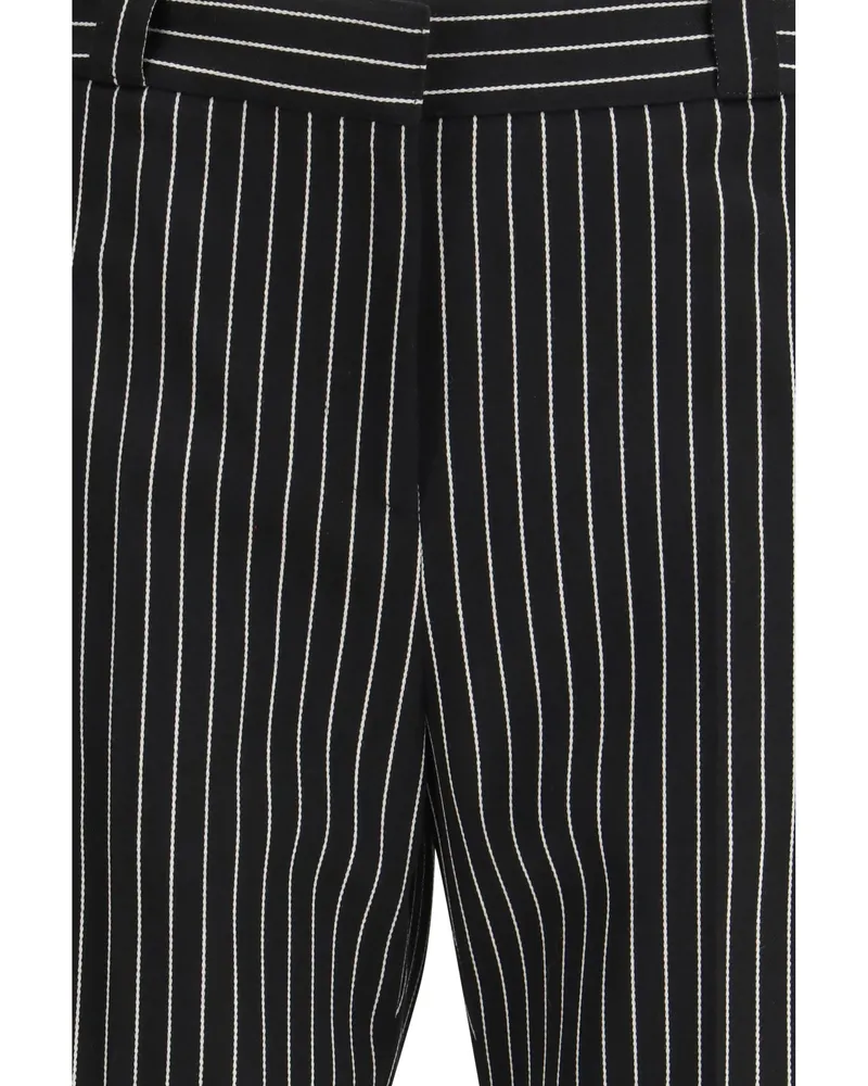 Tom Ford Women's Trousers Striped Wool-Cotton Black-Ecru Black/ecru Black